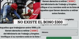 Bono de $ 300 para empleados entre 1990 y 2024