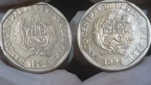 moneda 50 céntimos 1994 perú china sello